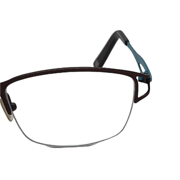 Cafe Lunettes 135 Half-Rim Cafe 3199 Metal Eyeglasses Frame with Cut-Outs - Picture 11 of 16